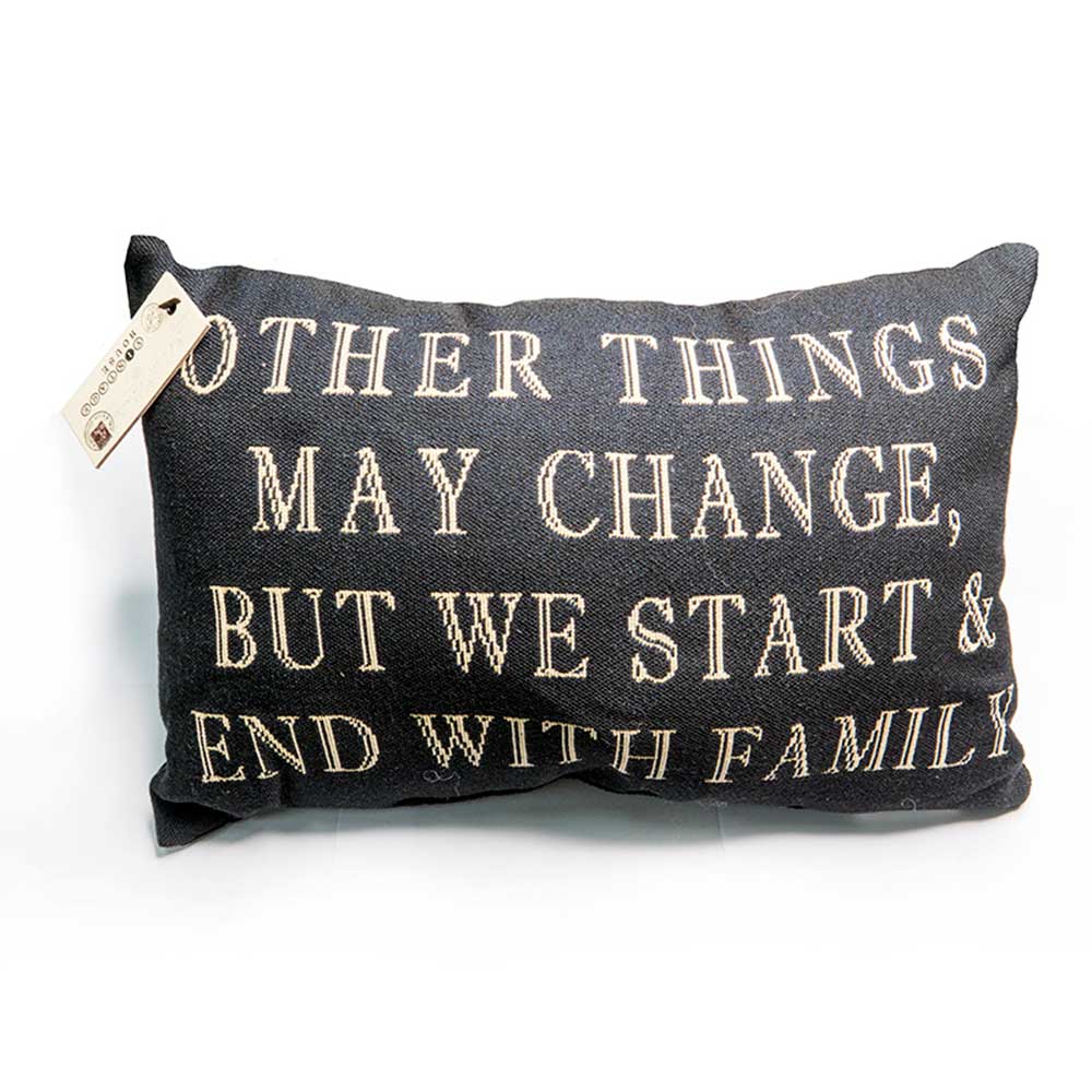 Vintage House Start with Family Pillow