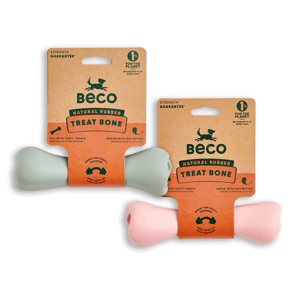 Beco Treat Bone Natural Rubber Dog Toy