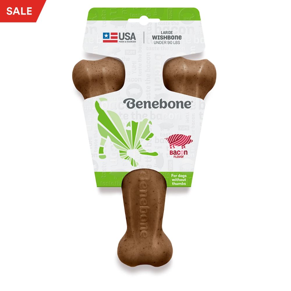 Benebone Wishbone Bacon Dog Toy L