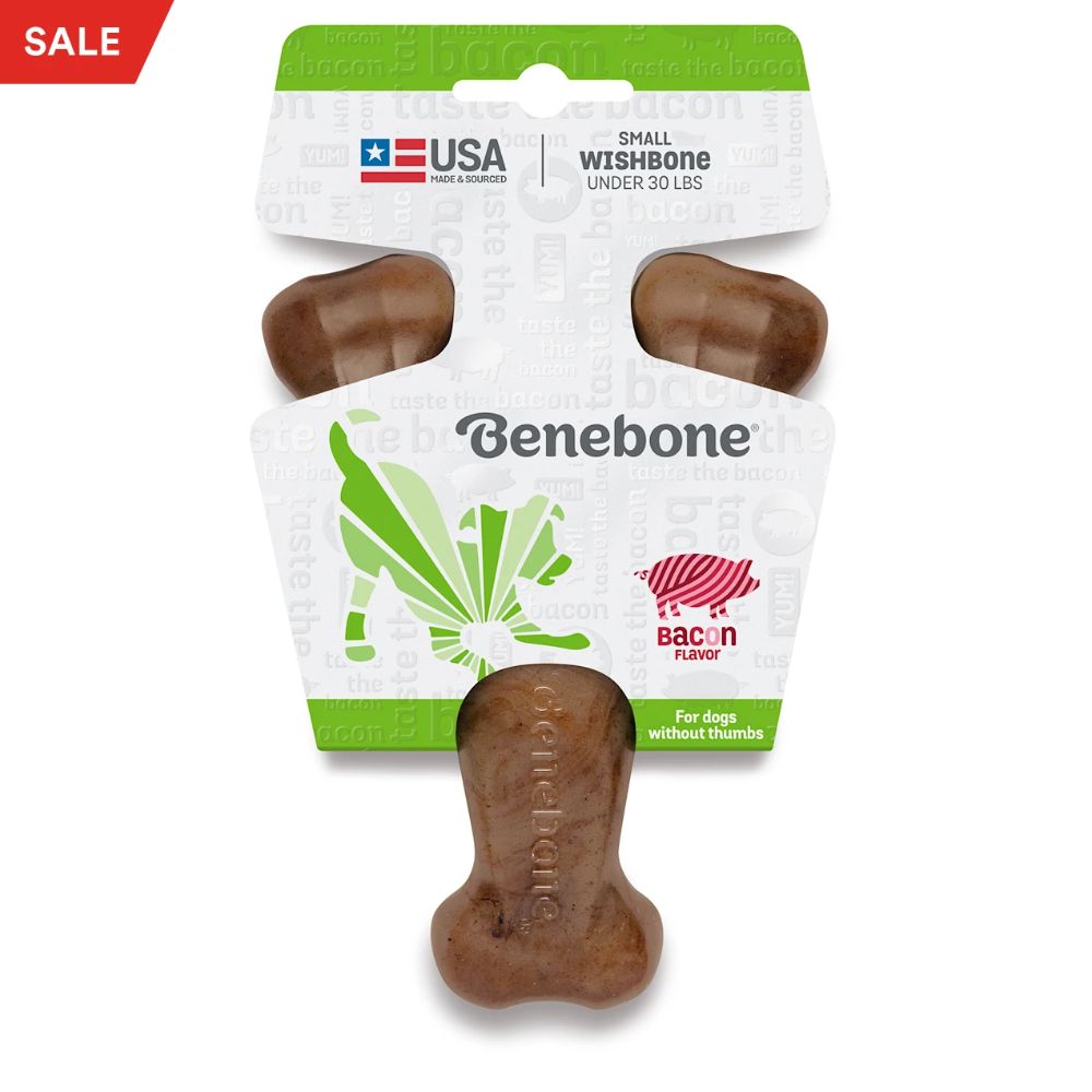 Benebone Wishbone Bacon Dog Toy S