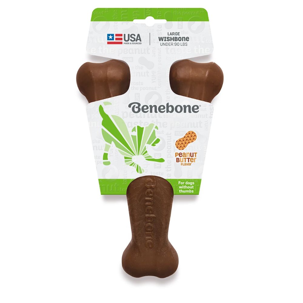 Benebone Wishbone Peanut Dog Toy L