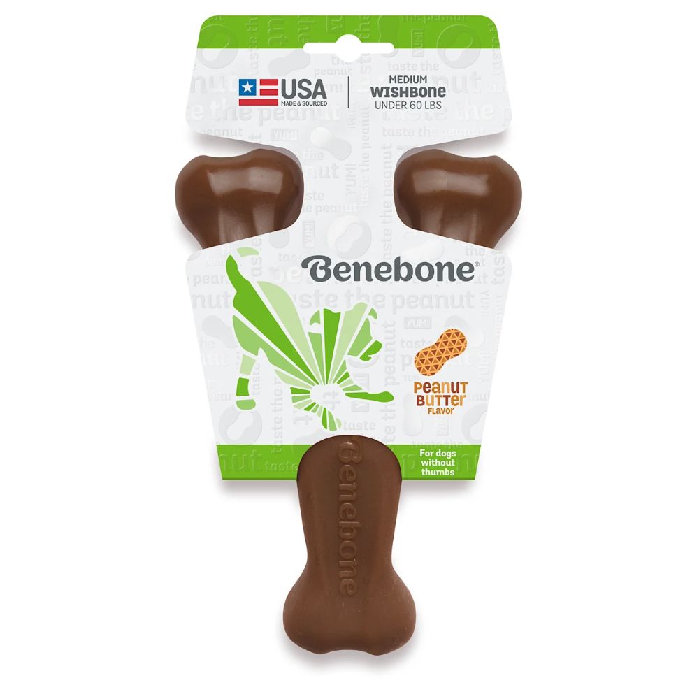 Benebone Wishbone Peanut Dog Toy M