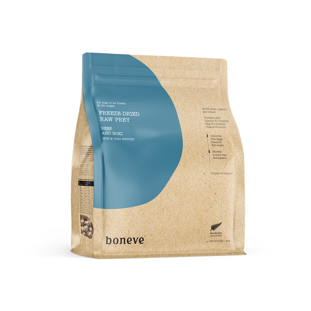 Boneve Freeze Dried Raw Beef and Hoki For Dogs 340g