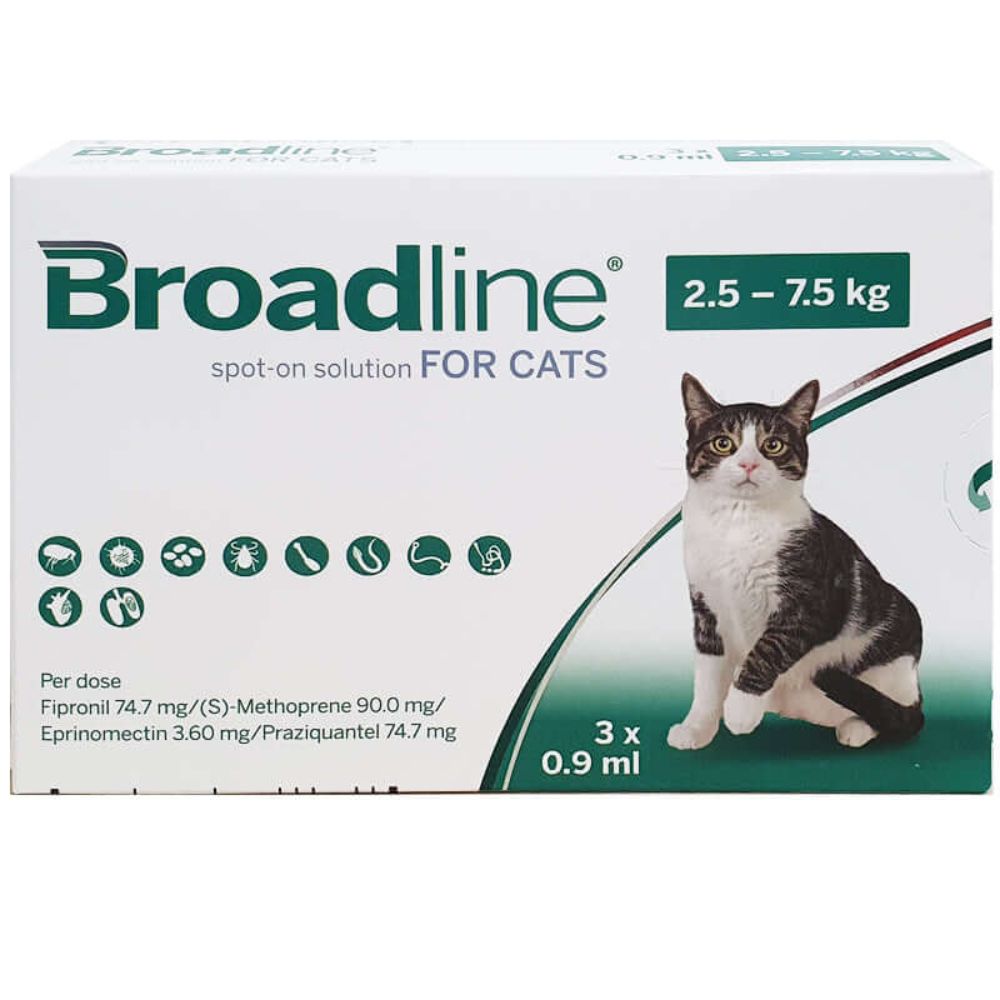 Broadline Spot-On Large Cat 2.5-7.5 3 pk