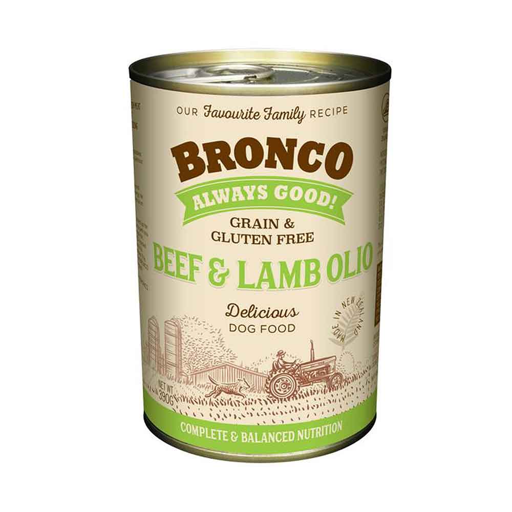 Bronco Beef & Lamb Olio Dog Wet Food 390