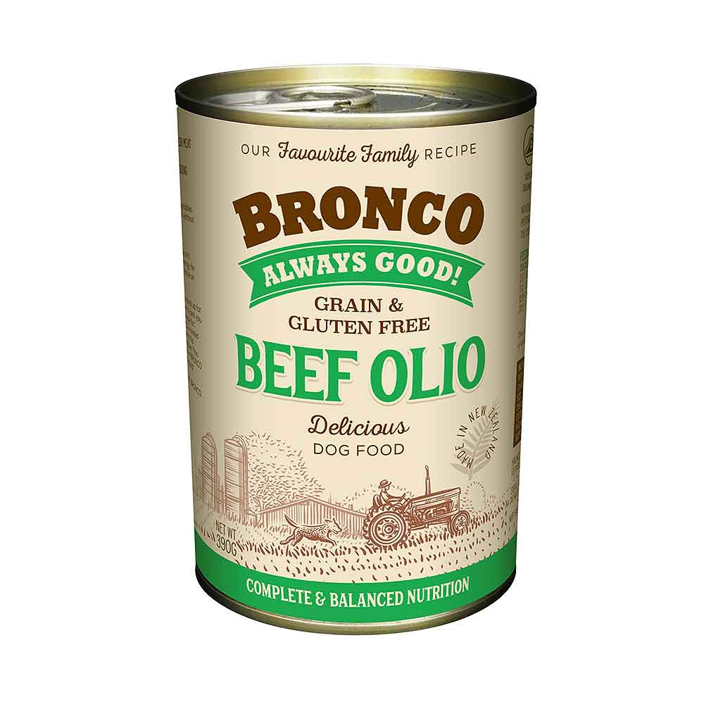 Bronco Beef Olio Dog Wet Food 390g