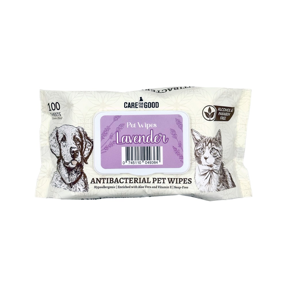 Care For The Good Antibacterial Pet Wipes Lavender 100 pcs