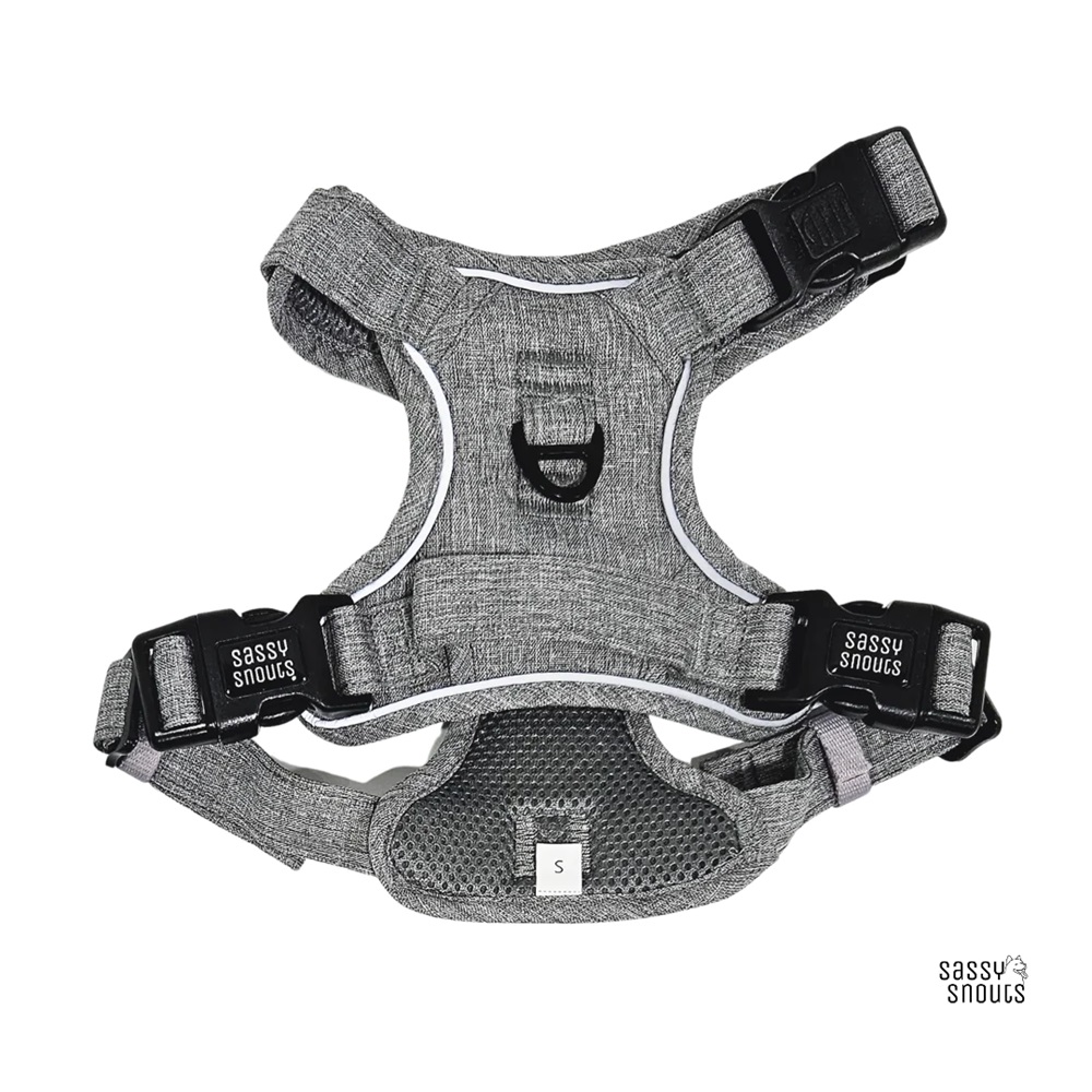 Sassy Snouts Classic Dog Harness (Water Resistant) GEN 2.0 Heather Grey L