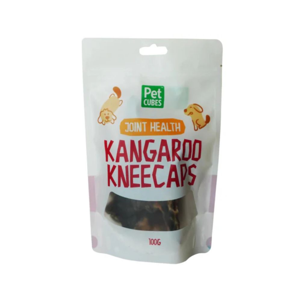 PetCubes Kangaroo Kneecaps Dog Treats 100g