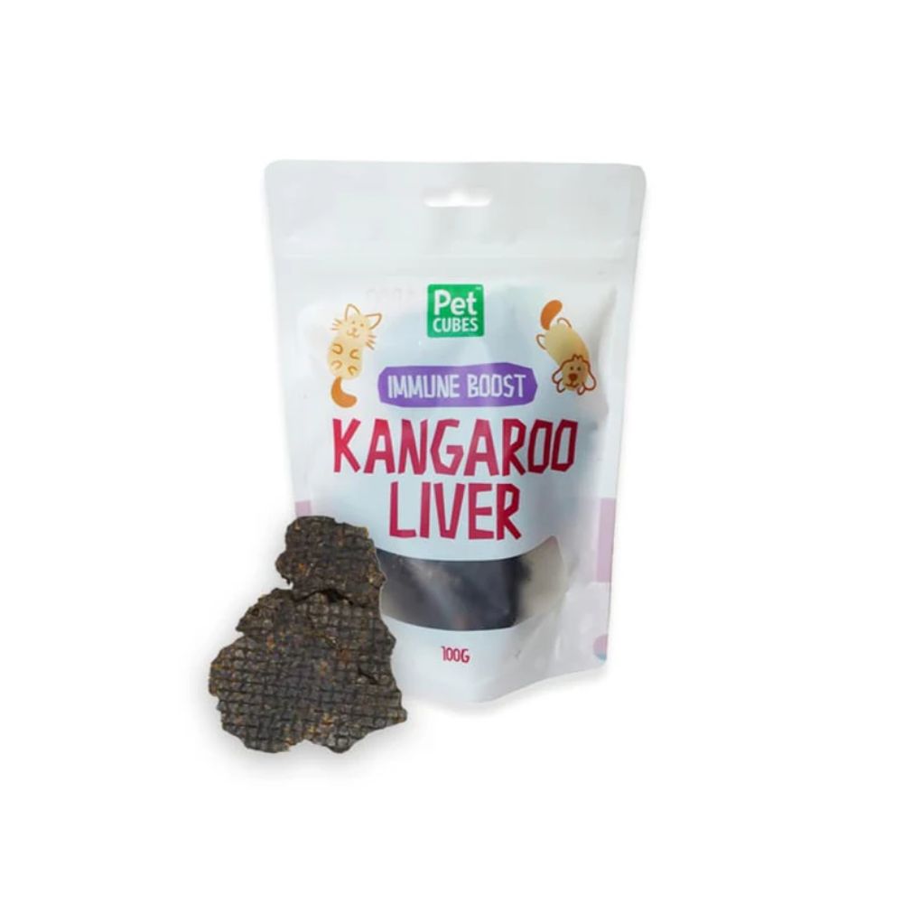 PetCubes Kangaroo Liver Dog Treats 100g