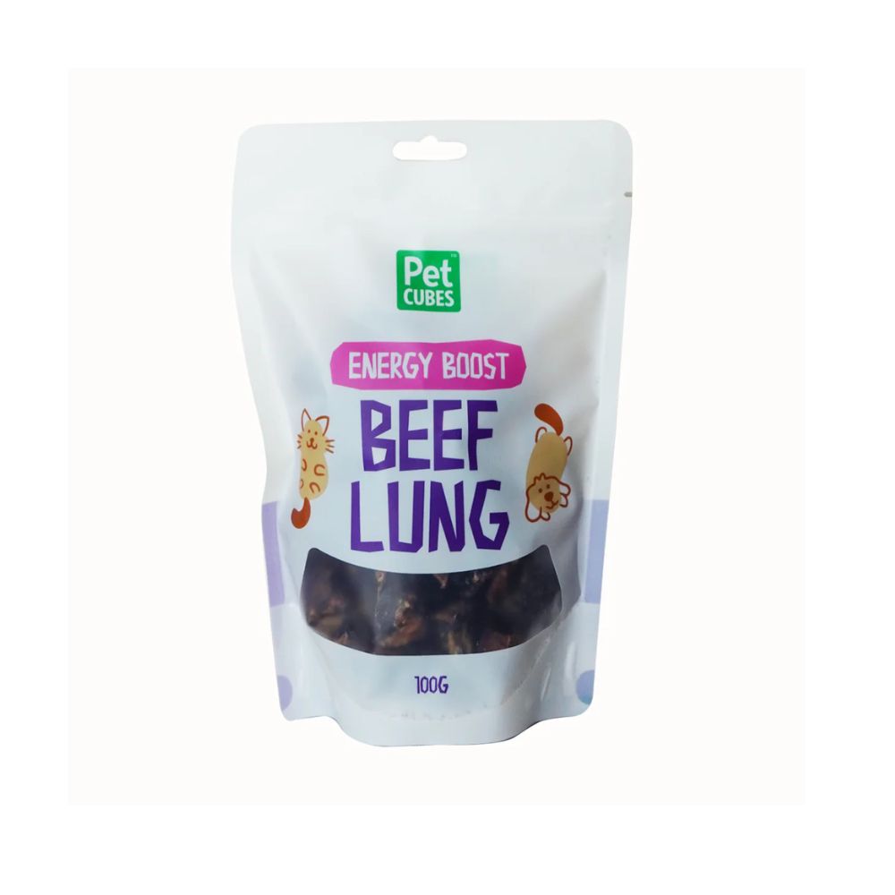 PetCubes Beef Lung Dog Treats 100g