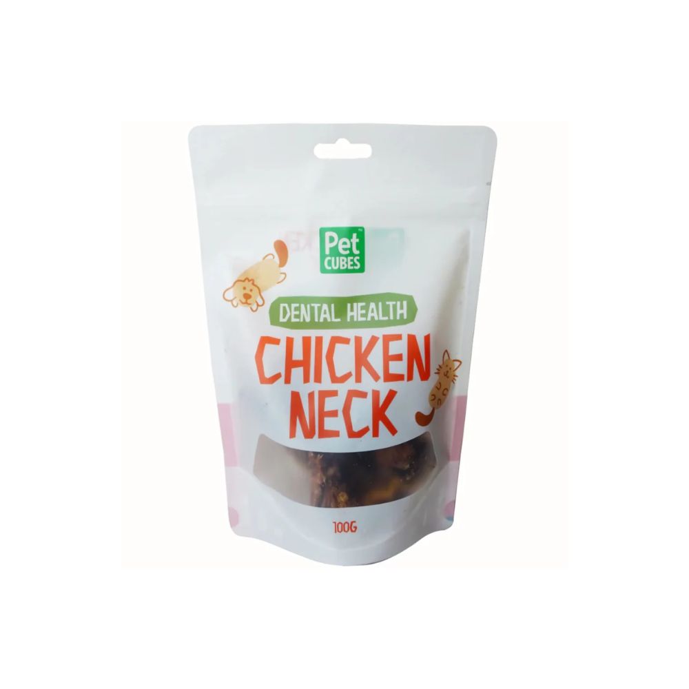 PetCubes Chicken Neck Dog Treats 100g