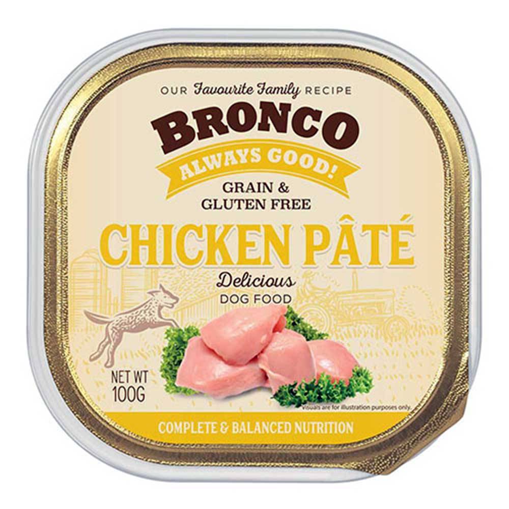 Bronco Chicken Pate Tray Dog Food 100g