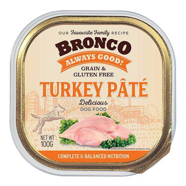 Bronco Turkey Pate Tray Dog Wet Food 100