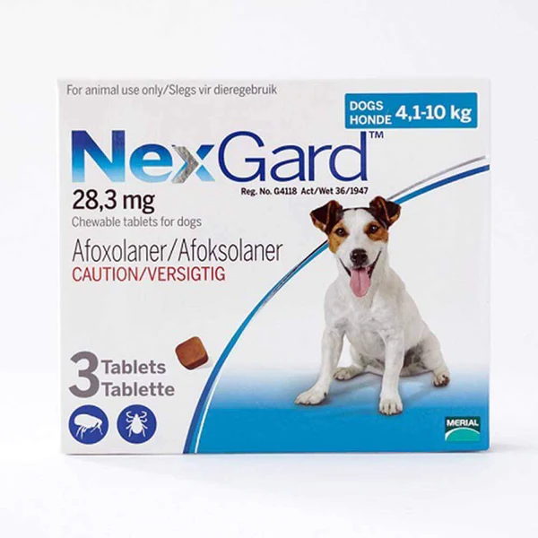 NexGard Chews Small Dog 4-10 Kg Blue