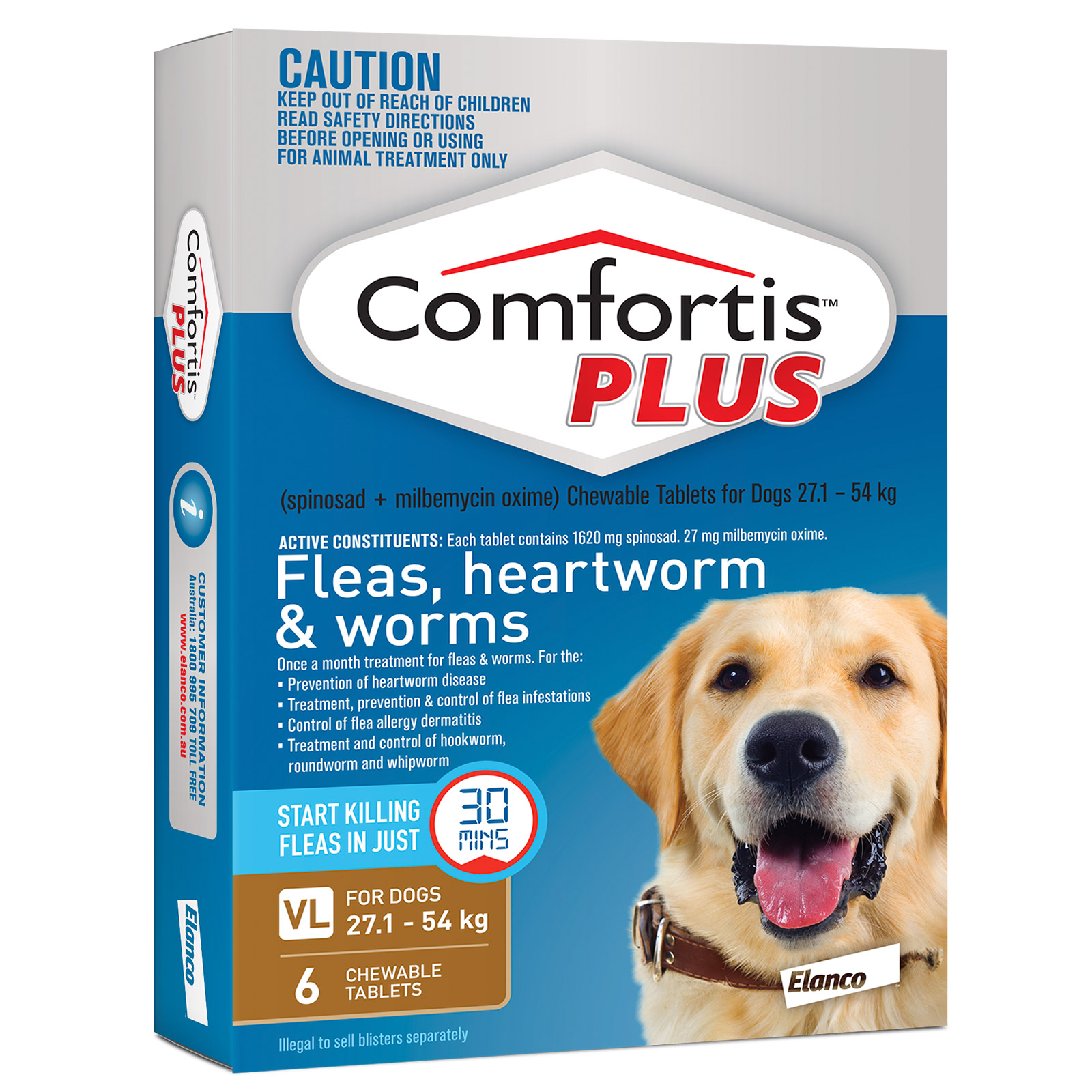 Comfortis Plus Dogs Brown 27.1-54kg 6pk