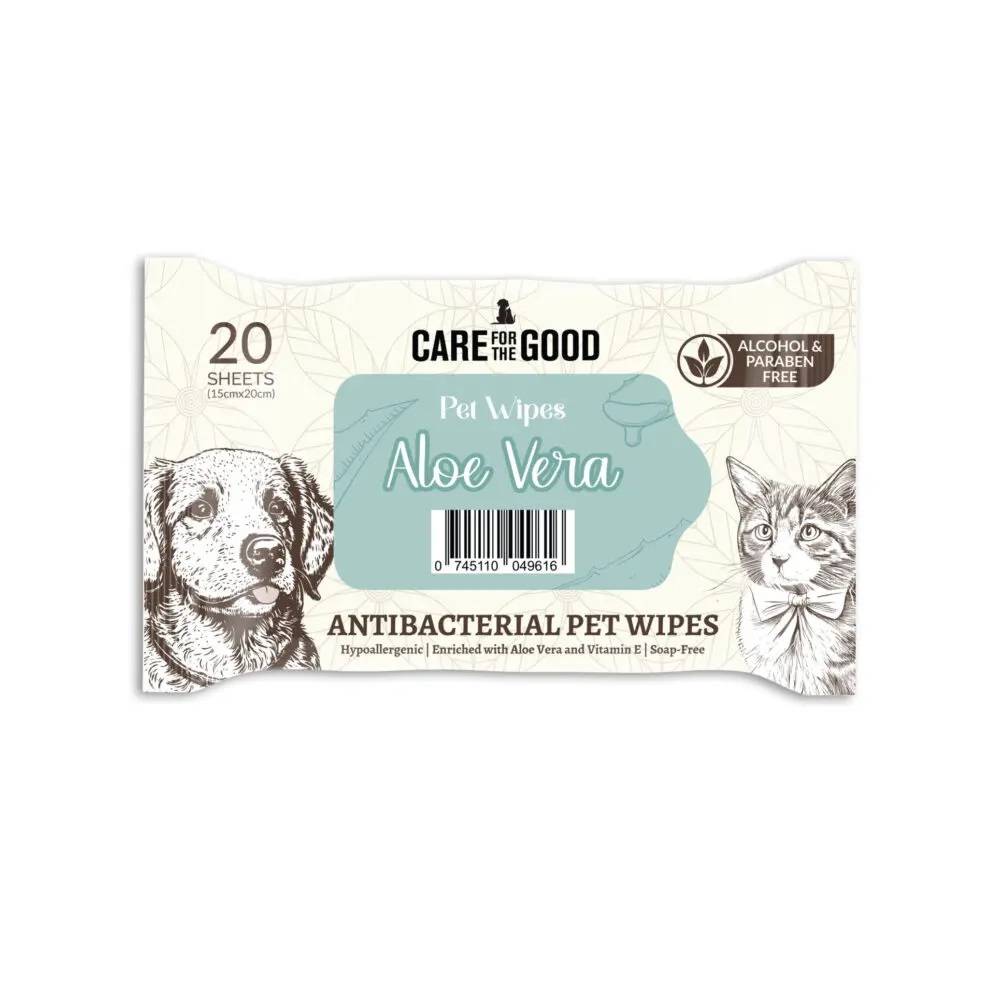 Care For The Good Antibacterial Pet Wipes Aloe Vera 20 pcs