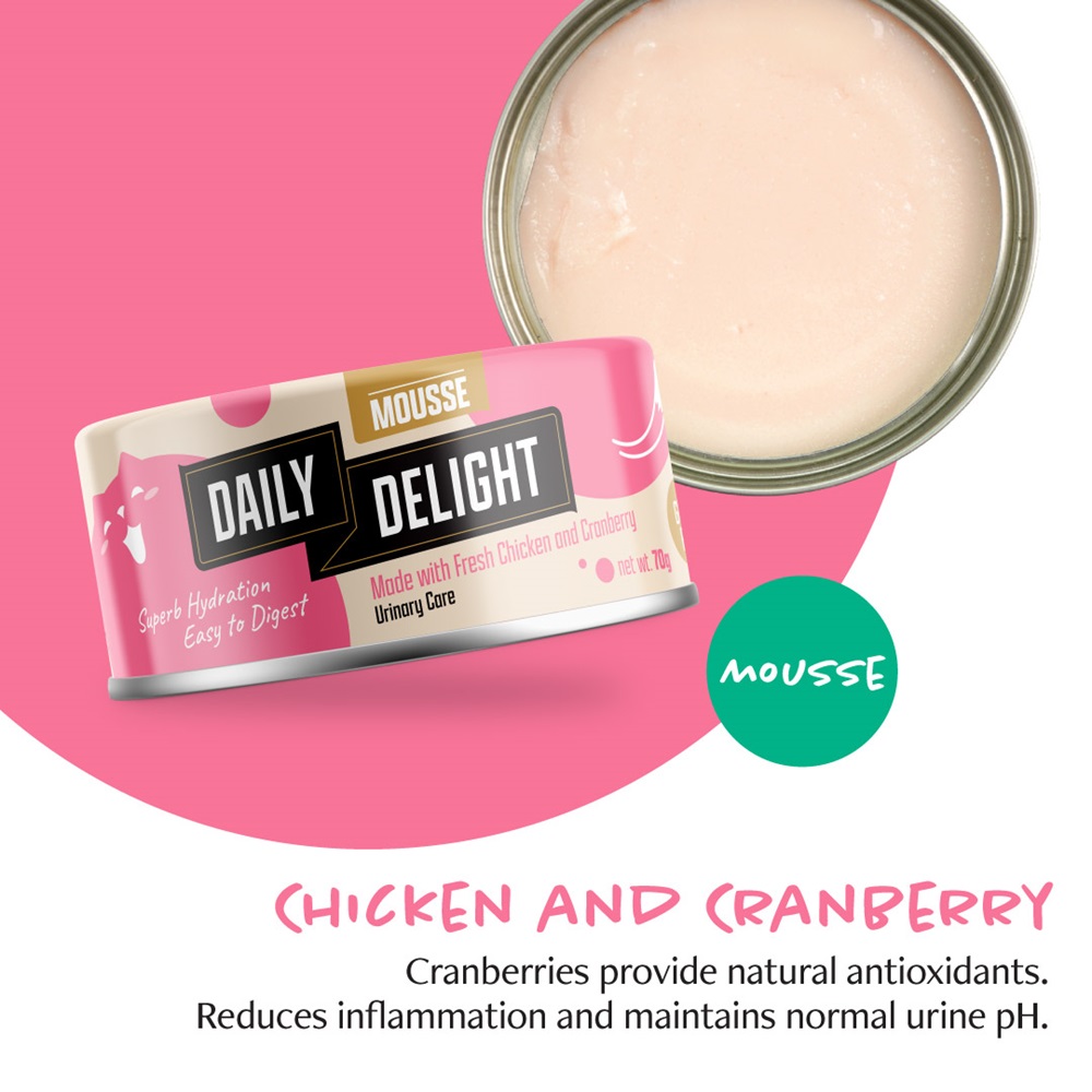 Daily Delight Cat Mousse Chicken with Cranberry 70g