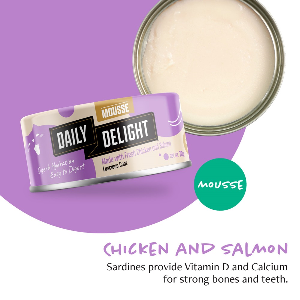 Daily Delight Cat Mousse Chicken with Salmon 70g