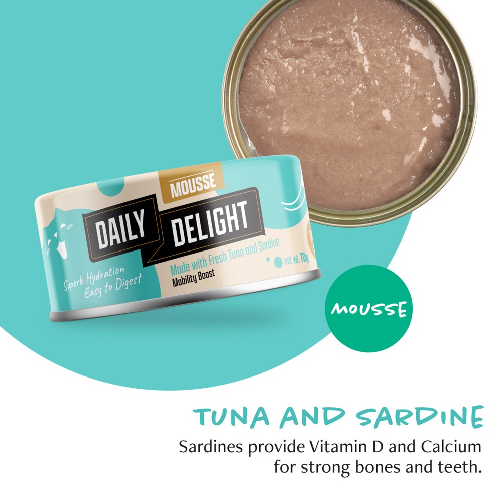 Daily Delight Cat Mousse Tuna with Sardine 70g