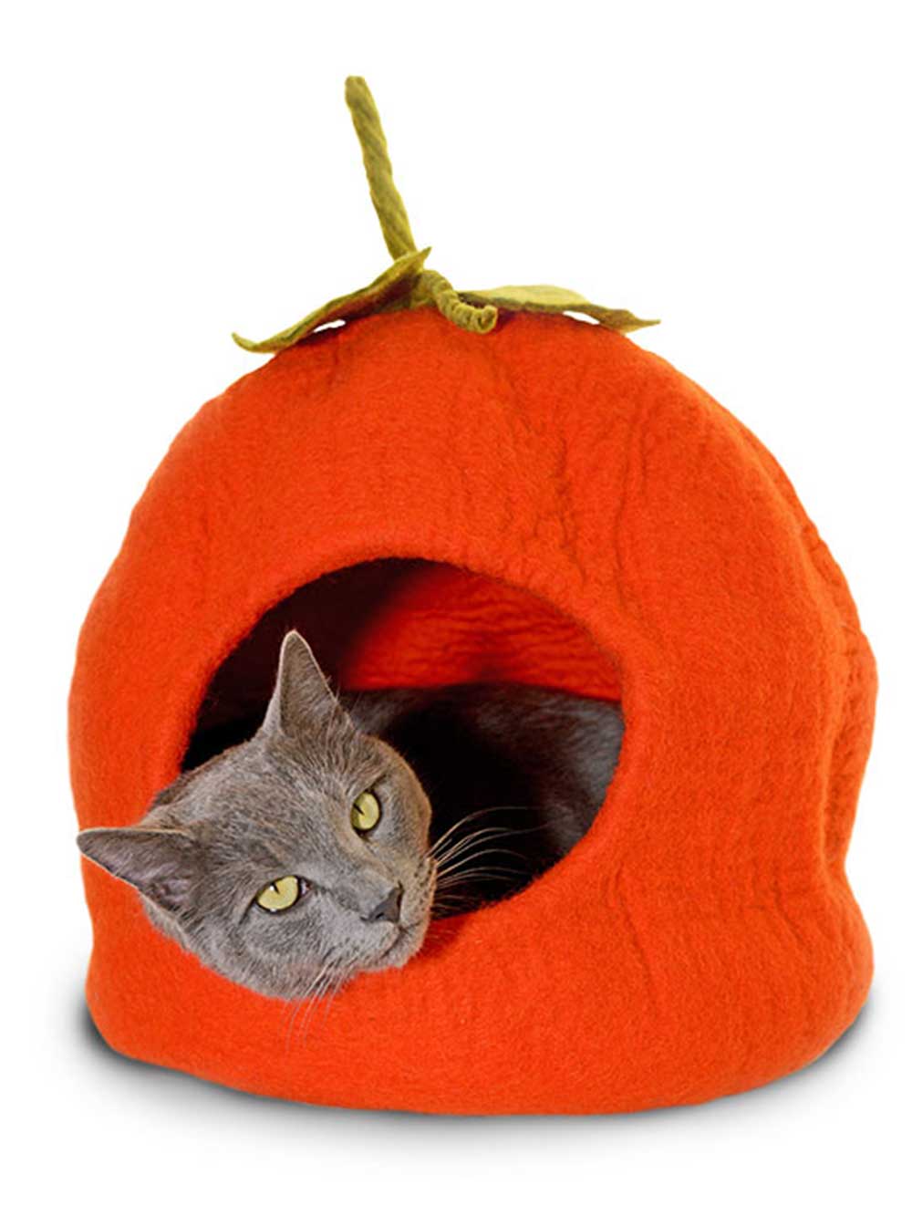 Orange Pumpkin Cat Cave