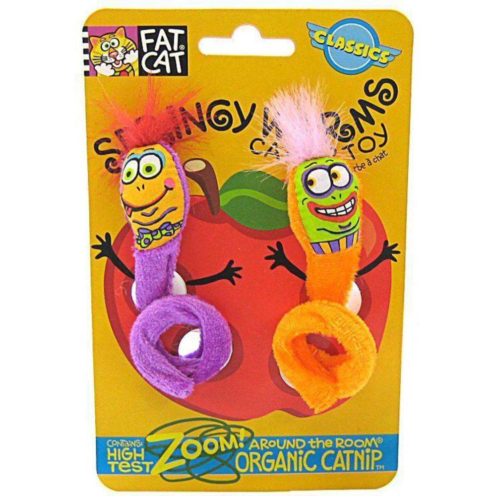 Fat Cat Classic Springy Worms - 2Ct