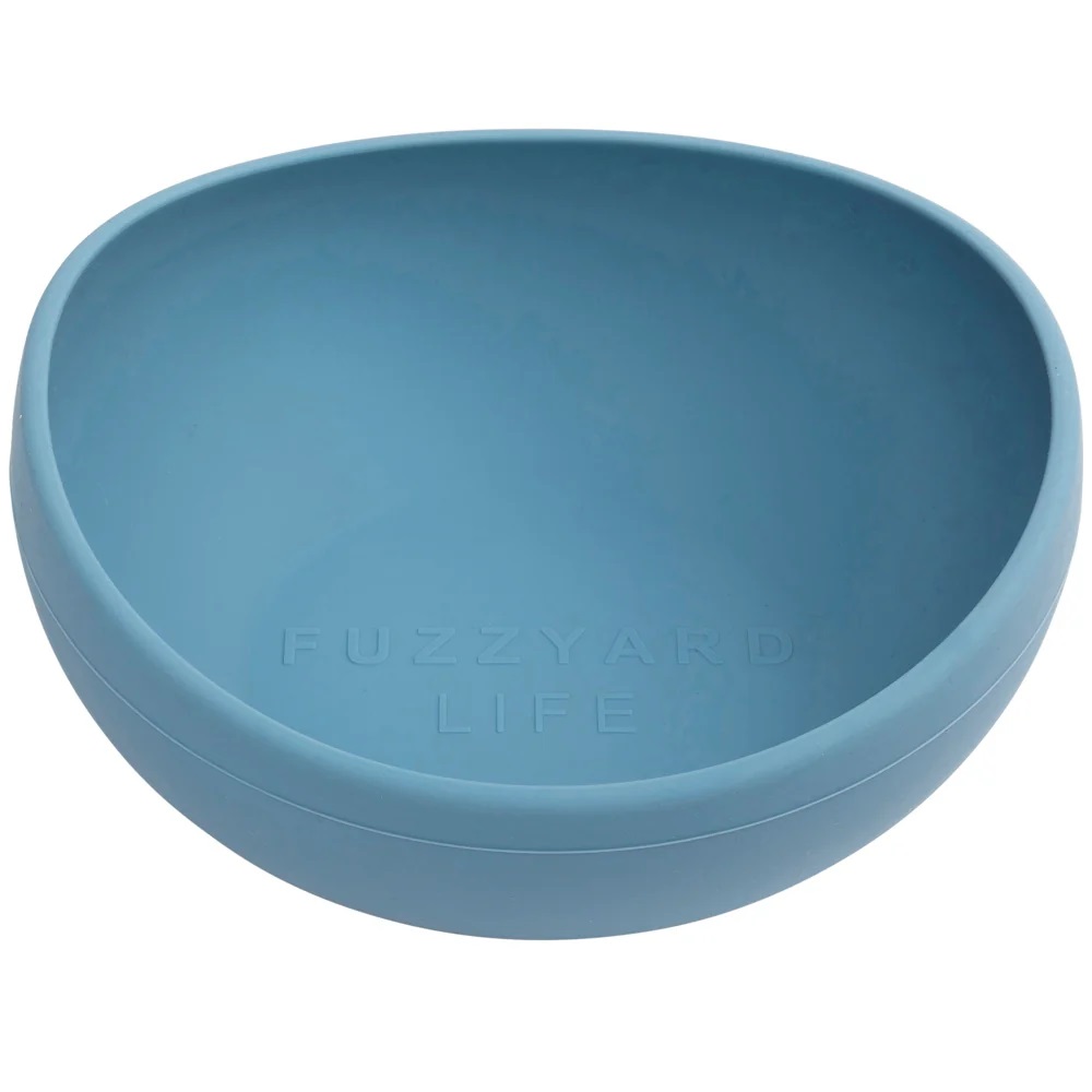 FuzzYard Life Silicone Dog Feeding Bowl French Blue Medium