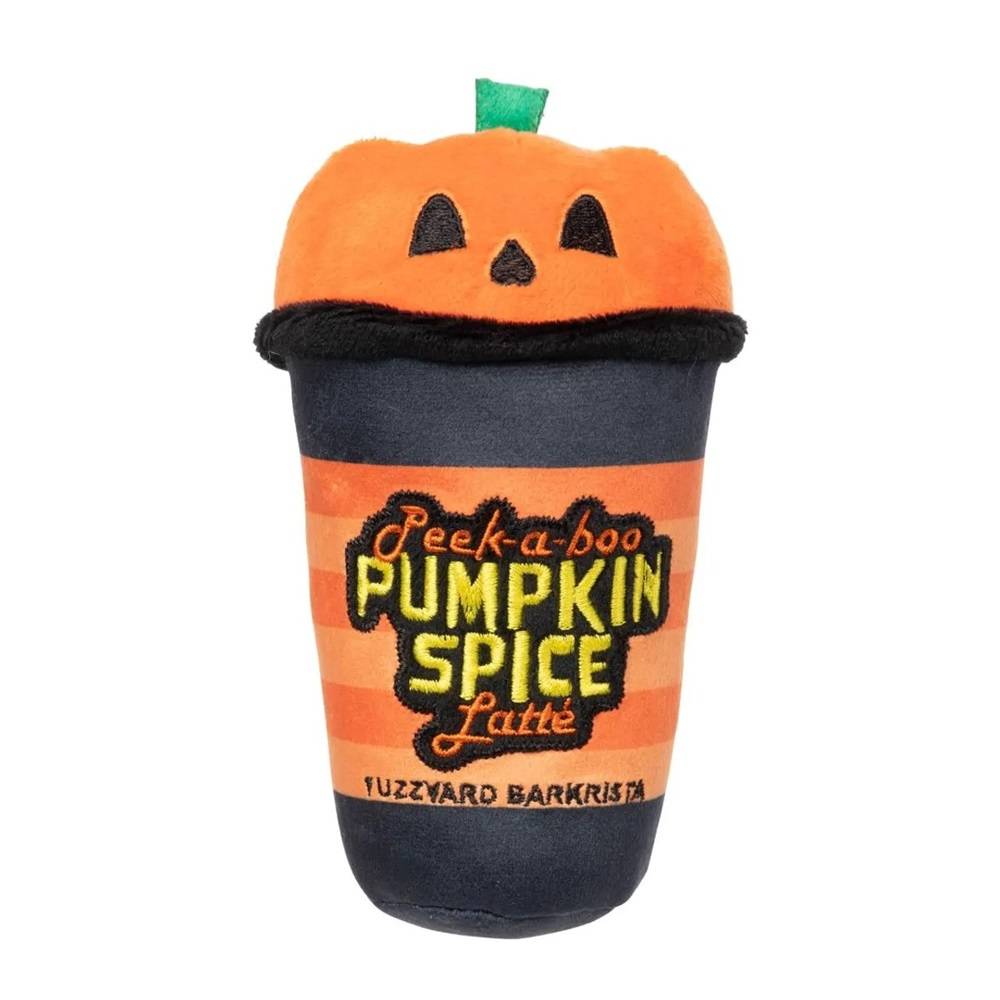 FuzzYard Peek-A-Boo Pumpkin Spice Latte Plush Dog Toy