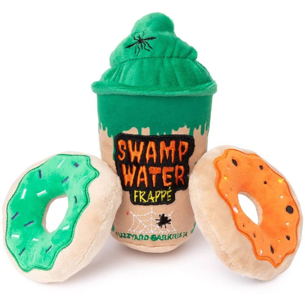 FuzzYard Swamp Water Frappe & Donuts 3pk Plush Dog Toy