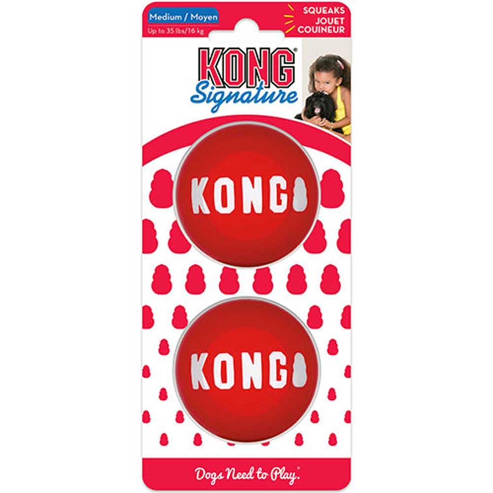 Kong Signature Balls Dog Toy 2pk