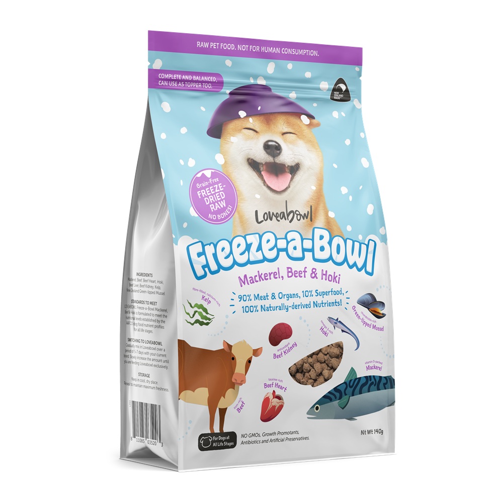 Loveabowl Freeze-a-Bowl Mackerel Beef And Hoki for Dogs 140g