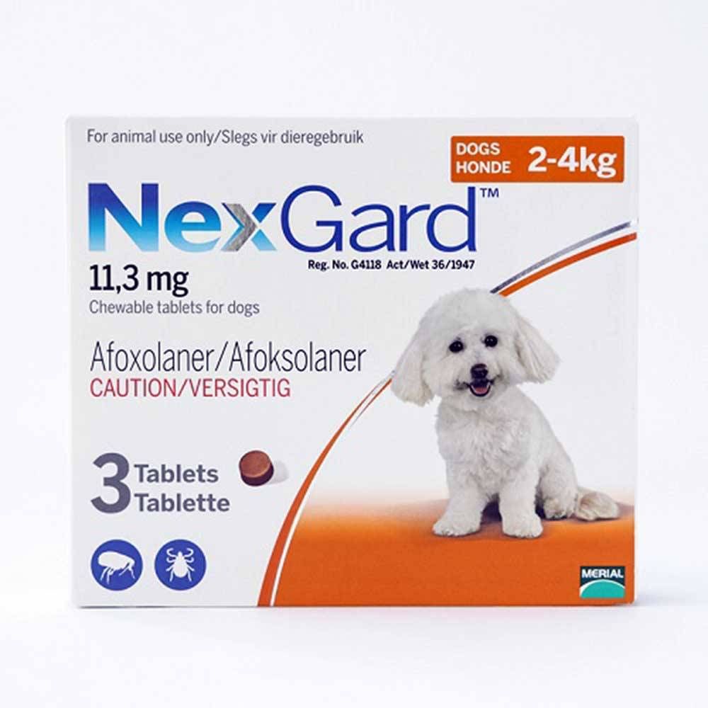 NexGard Chews V-Small Dog 2-4 Kg Orange 3 Pk