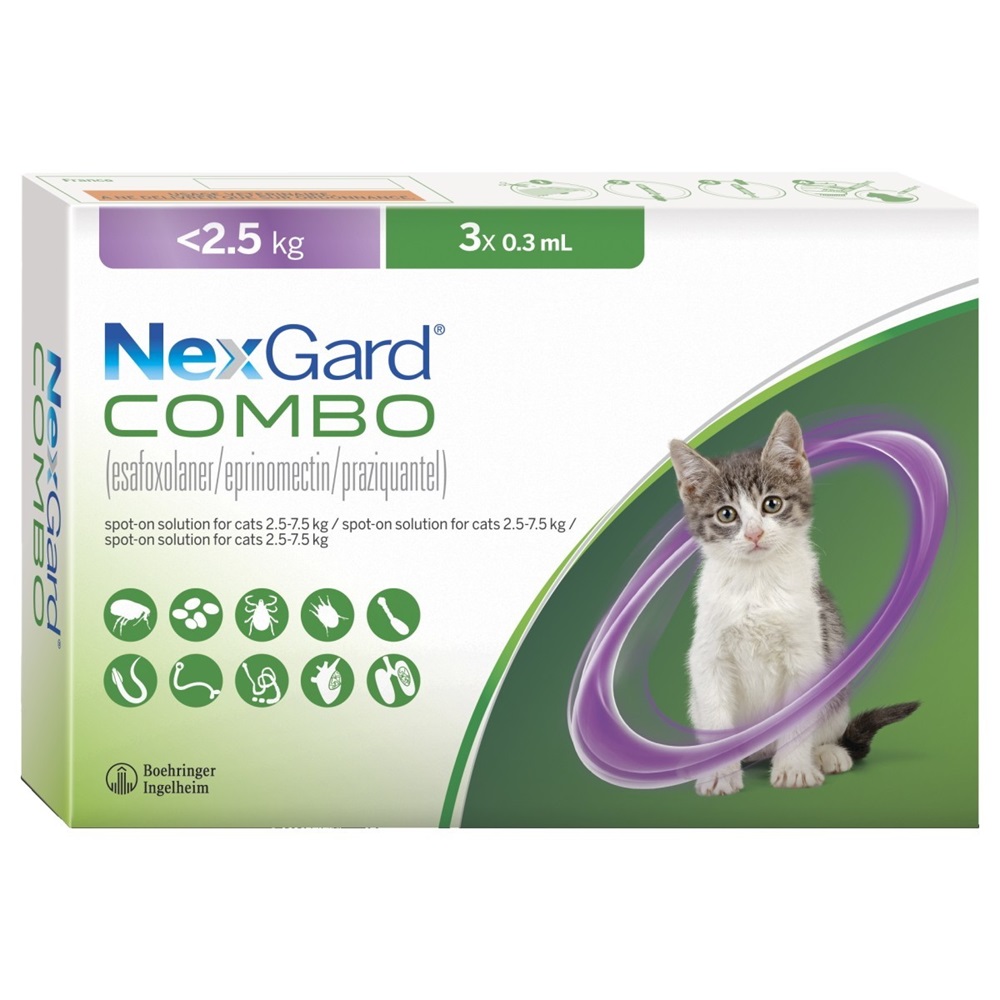 Nexgard Combo Small Cat 3pk 0.3mg <2.5kg