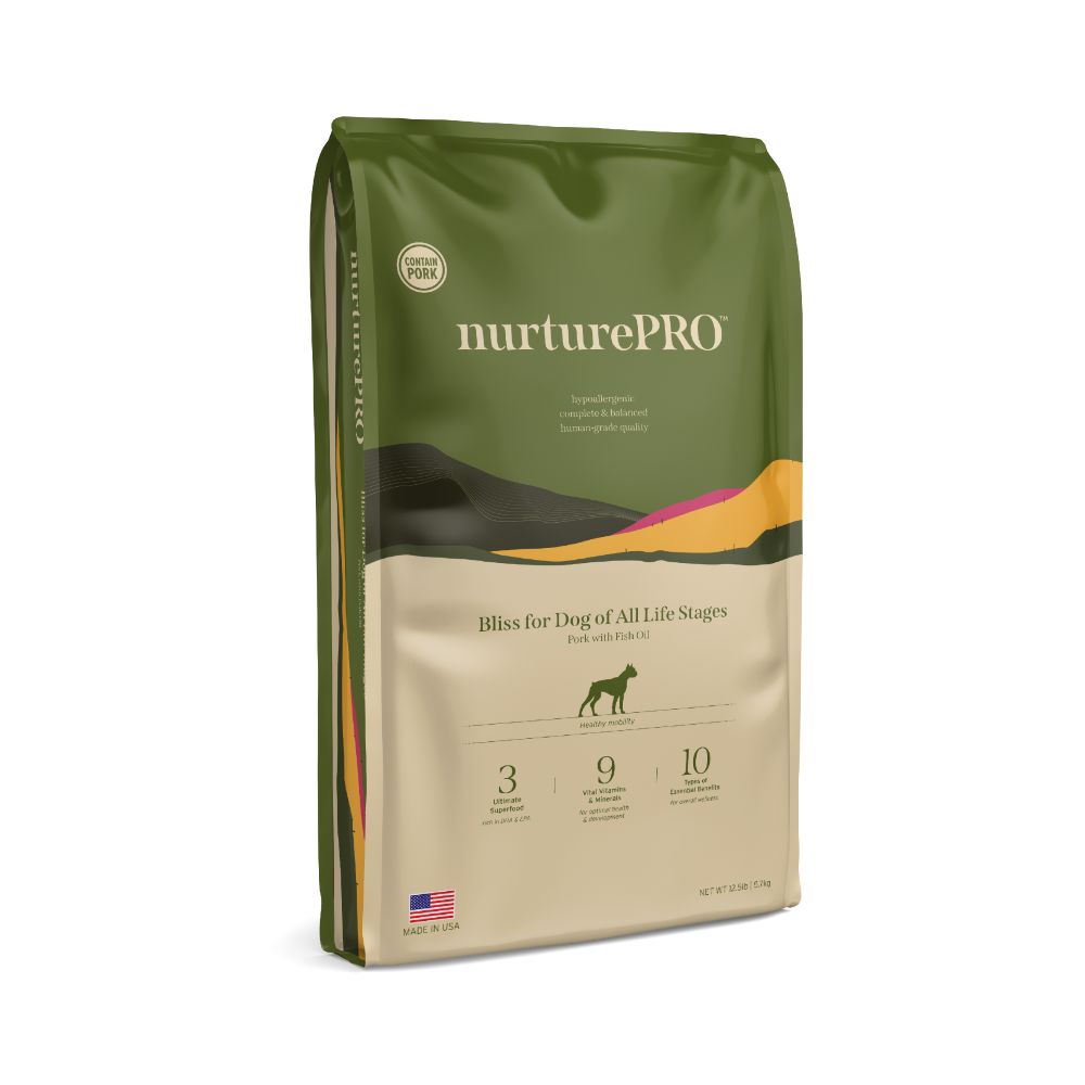 Nurture Pro Bliss for Dogs of All Life Stages Pork with Fish Oil 12.5lb