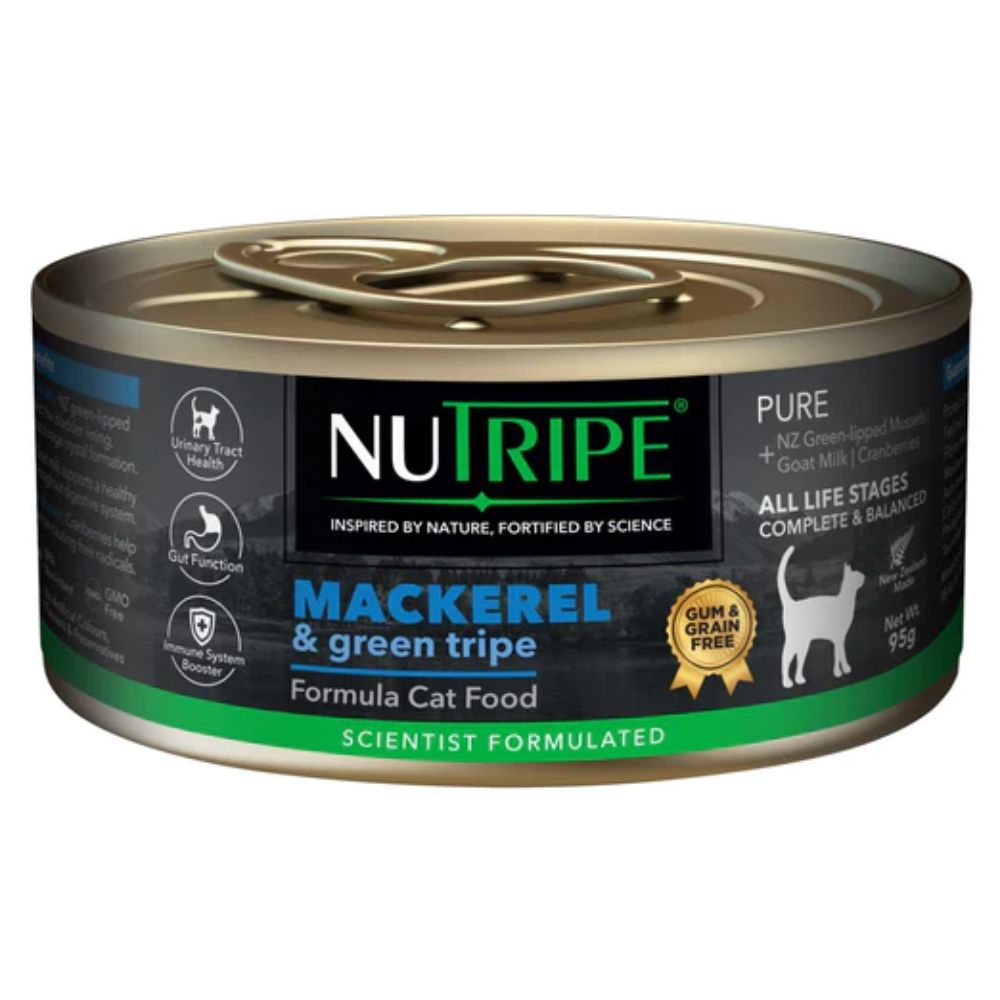 Nutripe Pure Mackerel & Green Tripe Cat (Gum-Free) 95g