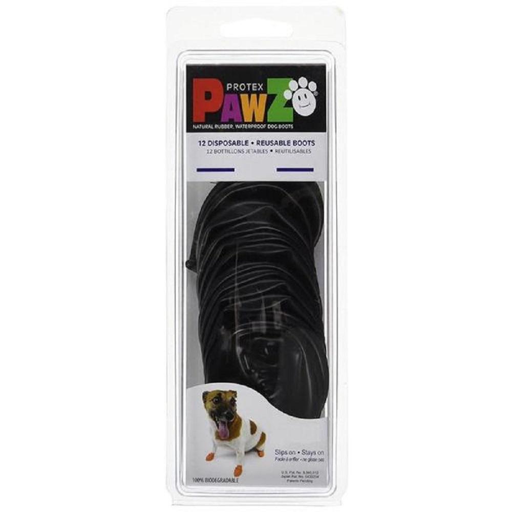 Pawz Disp Rubber Dog Boots Black XXS