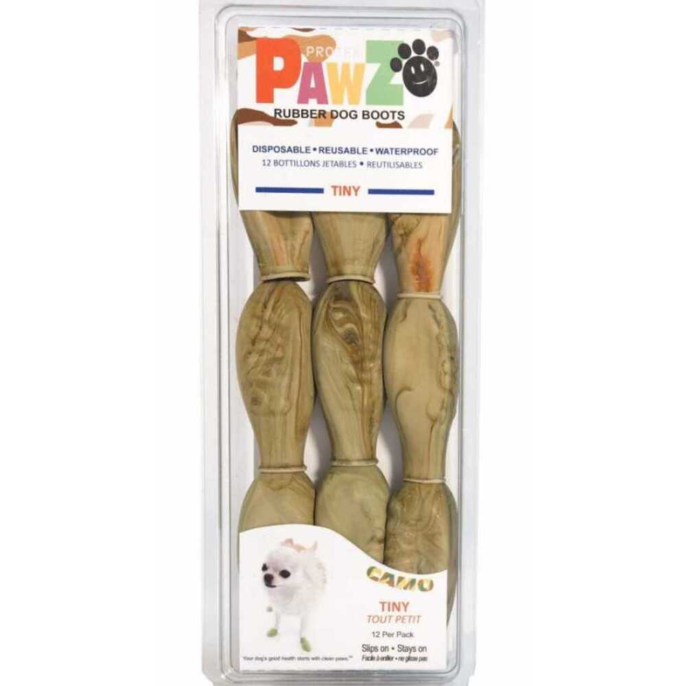 Pawz Disp Rubber Dog Boots Camo Tiny