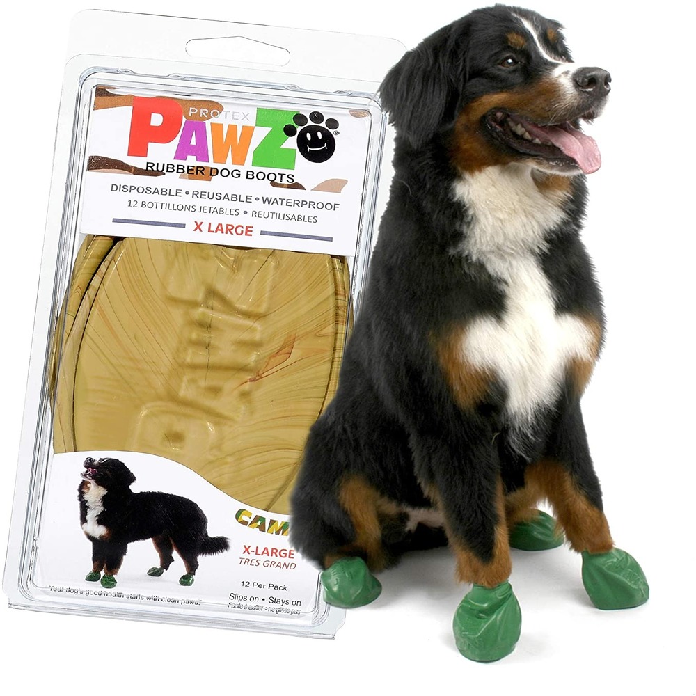Pawz Disp Rubber Dog Boots Camo XL
