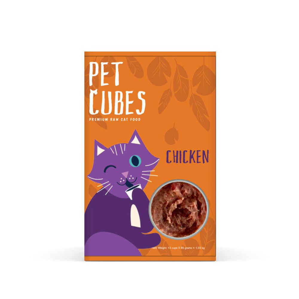 PetCubes Frozen Cat Food Chicken 12x85g