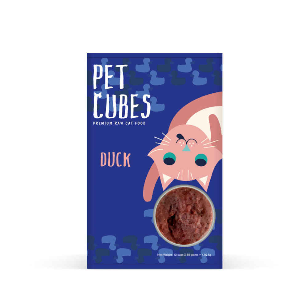 PetCubes Frozen Cat Food Duck 12x85g
