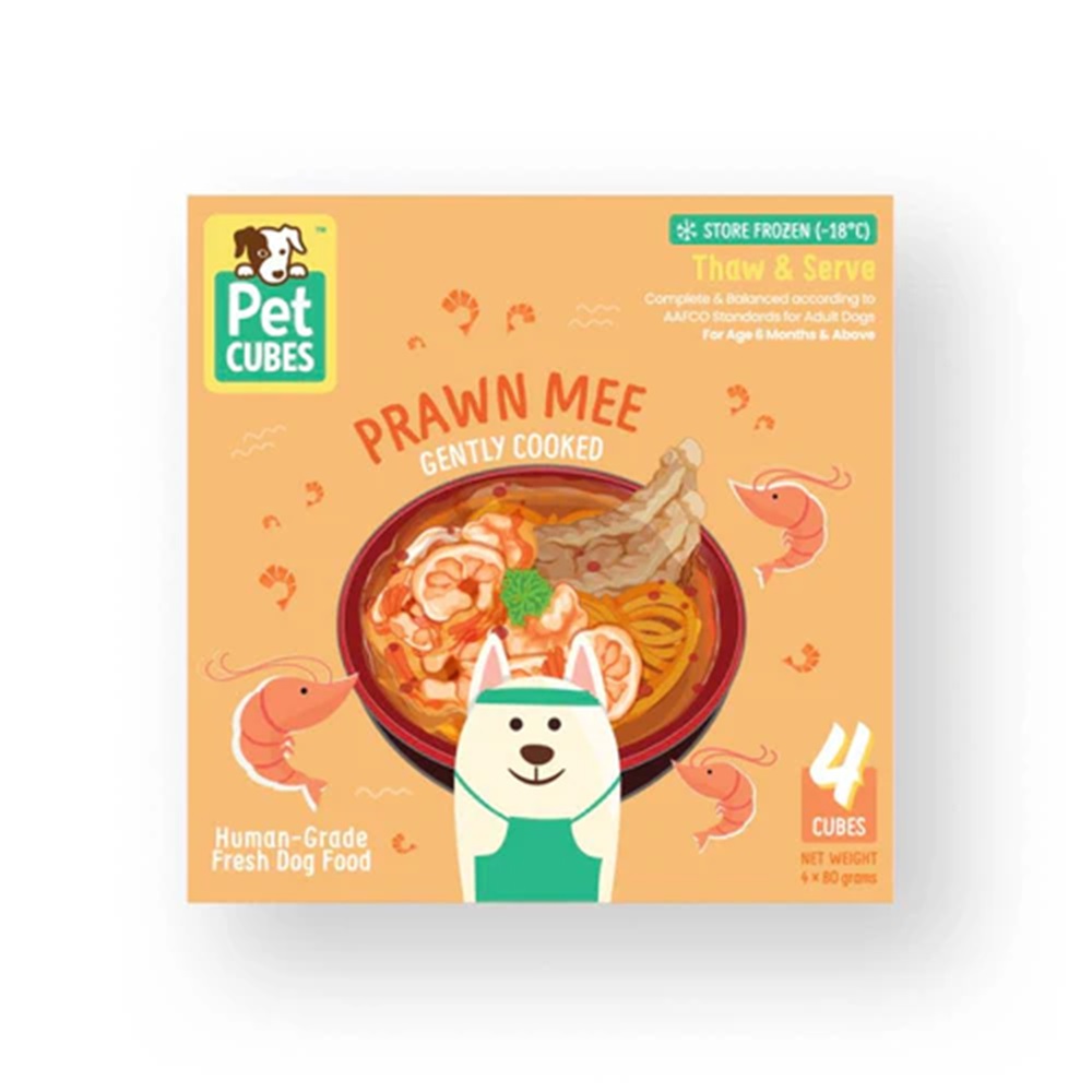 PetCubes Frozen Gently Cooked Prawn Mee For Dogs 320g