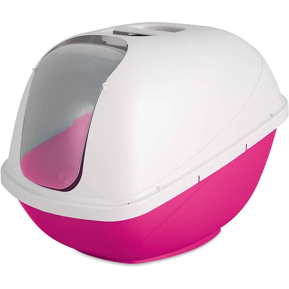 Petmate Hooded Litter Pan White-Pink  L