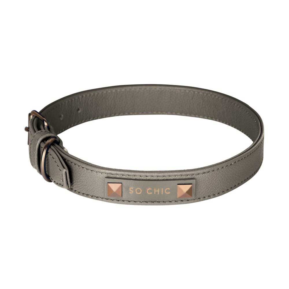 Petsochic Leather Dog Collar Brown Mediu