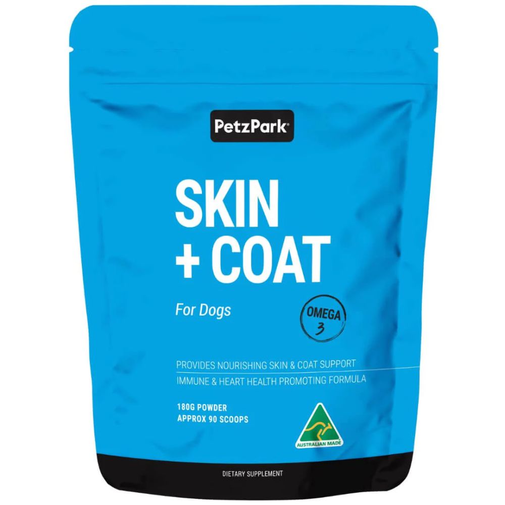 Petz Park Skin Coat Powder For Dogs naturally fishy - No additional flavour added 45 Scoops - 90g