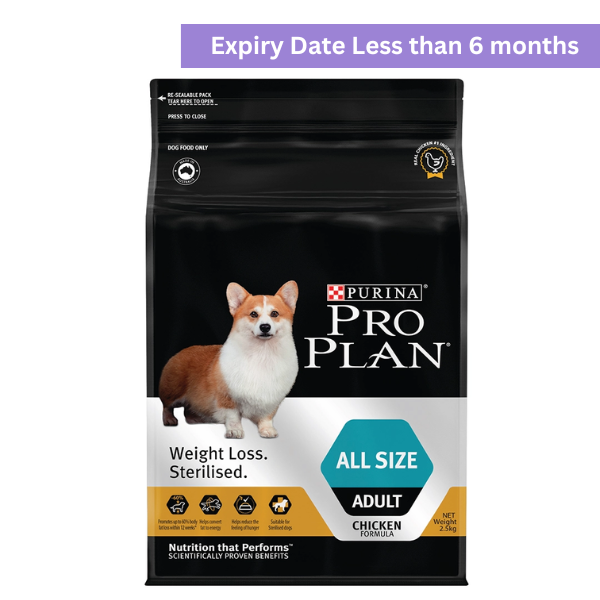 ProPlan Dog Dry Adult Weight Loss Sterlised (Chicken) 2.5kg -NX <6MTH