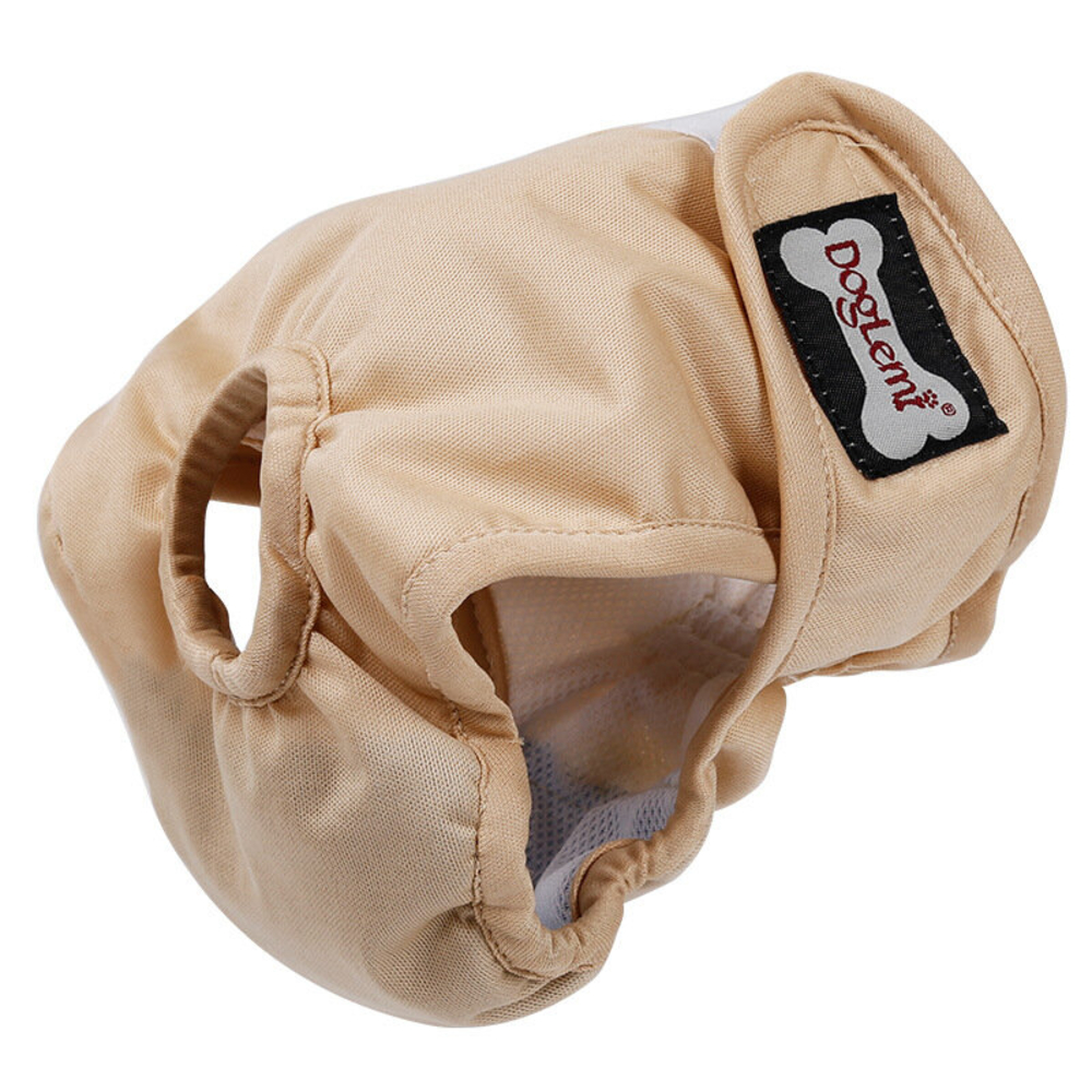 Reusable Female Dog Diapers - XS Beige