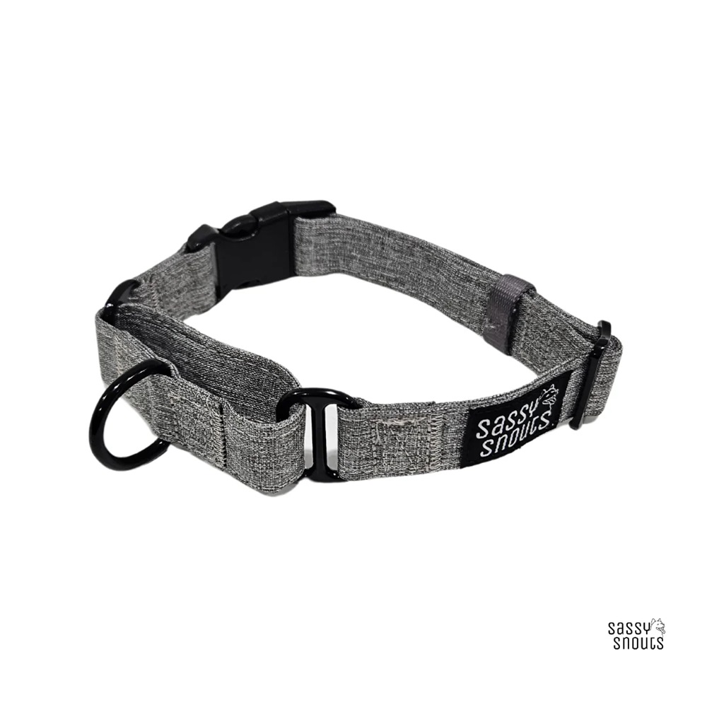 Sassy Snouts Classic Martingale Collar in Heather Grey (Gen 2.0) M 28 - 43 cm