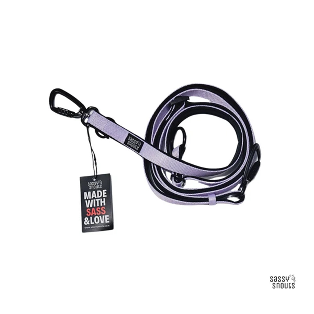 Sassy Snouts Classic Multi-way Padded Leash in Lilac (Gen 2.0)