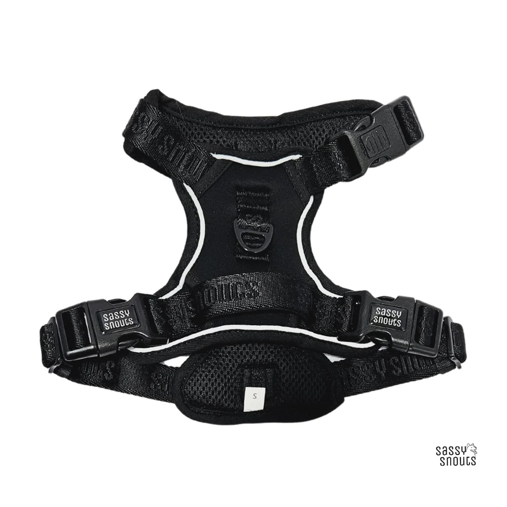 Sassy Snouts Signature Dog Harness in Luxe Black Gen 2.0 M