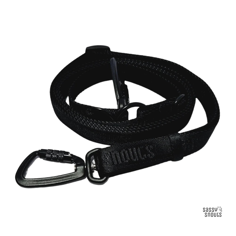 Sassy Snouts Signature Multi-way Dog Leash in Luxe Black Gen 2.0